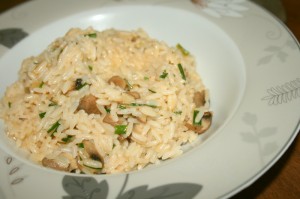 Reis mit Pilzen